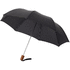 20" Oho-sateenvarjo, taitettava, musta liikelahja logopainatuksella
